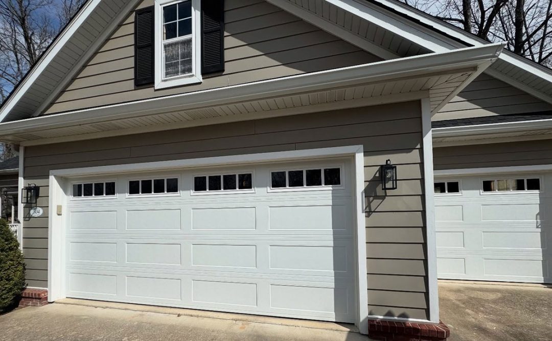 White Garage Door with Small Top Level Windows